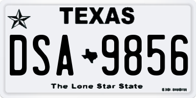 TX license plate DSA9856