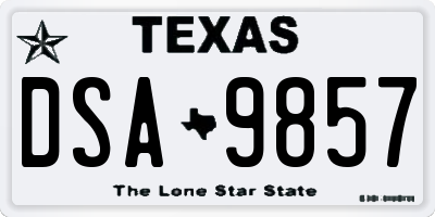 TX license plate DSA9857