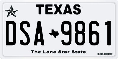 TX license plate DSA9861