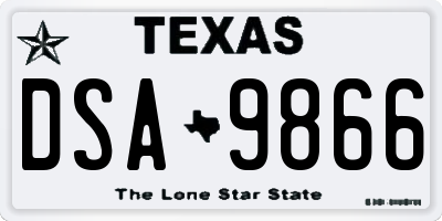 TX license plate DSA9866