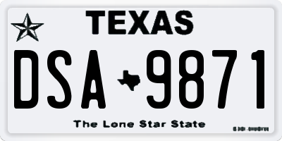 TX license plate DSA9871