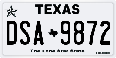 TX license plate DSA9872