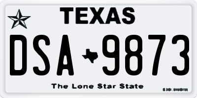 TX license plate DSA9873
