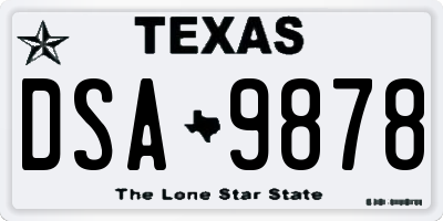 TX license plate DSA9878