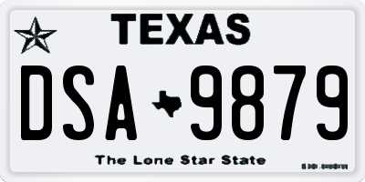 TX license plate DSA9879