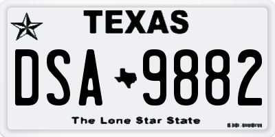 TX license plate DSA9882