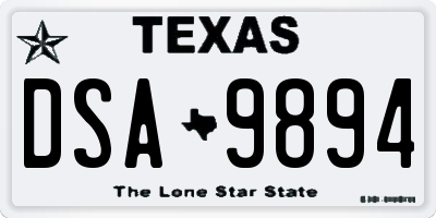 TX license plate DSA9894