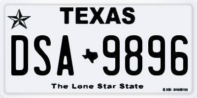 TX license plate DSA9896