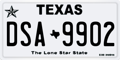 TX license plate DSA9902