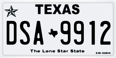 TX license plate DSA9912