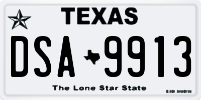TX license plate DSA9913