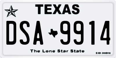 TX license plate DSA9914