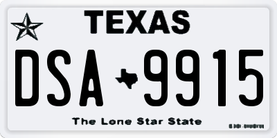 TX license plate DSA9915