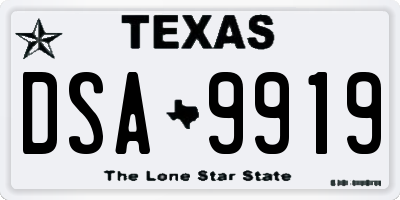 TX license plate DSA9919