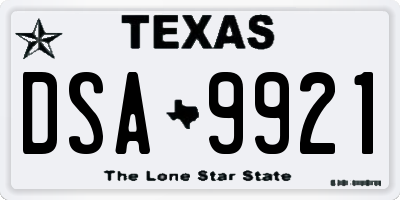 TX license plate DSA9921