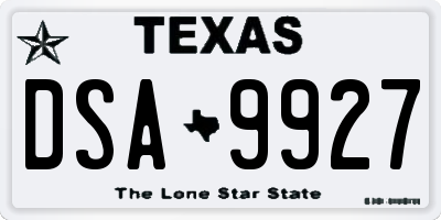 TX license plate DSA9927