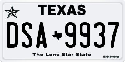 TX license plate DSA9937