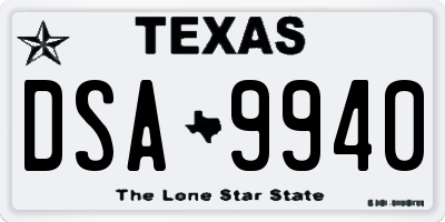TX license plate DSA9940