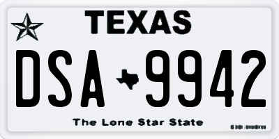 TX license plate DSA9942