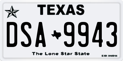 TX license plate DSA9943