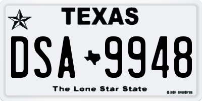 TX license plate DSA9948