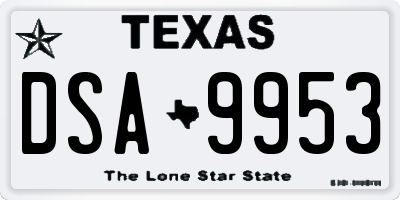 TX license plate DSA9953