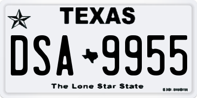 TX license plate DSA9955