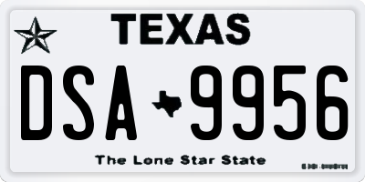 TX license plate DSA9956