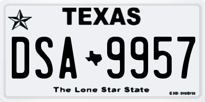 TX license plate DSA9957