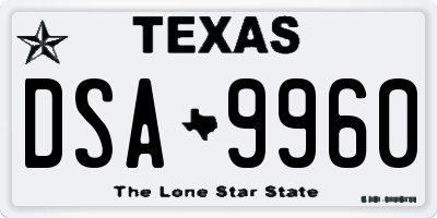 TX license plate DSA9960