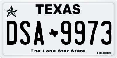 TX license plate DSA9973