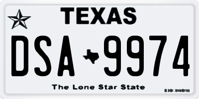 TX license plate DSA9974