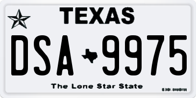 TX license plate DSA9975