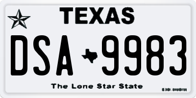 TX license plate DSA9983
