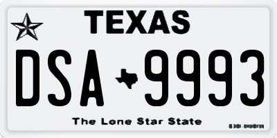 TX license plate DSA9993