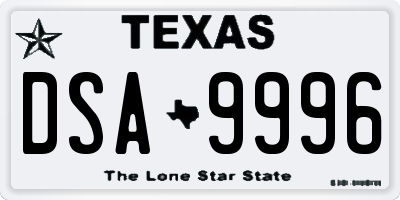 TX license plate DSA9996