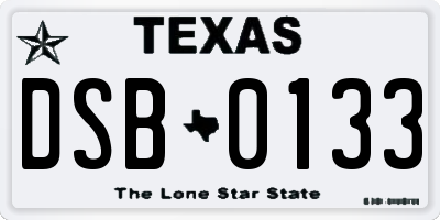 TX license plate DSB0133