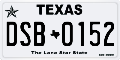 TX license plate DSB0152