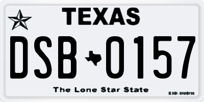 TX license plate DSB0157