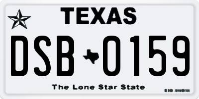 TX license plate DSB0159