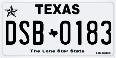 TX license plate DSB0183