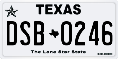 TX license plate DSB0246