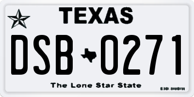 TX license plate DSB0271