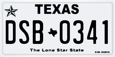 TX license plate DSB0341