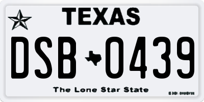 TX license plate DSB0439