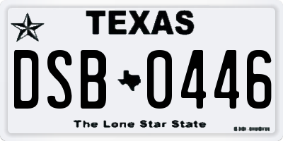 TX license plate DSB0446