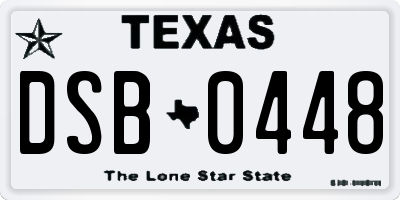 TX license plate DSB0448
