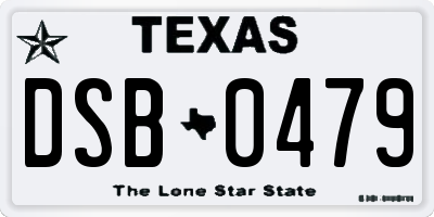 TX license plate DSB0479