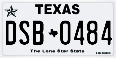 TX license plate DSB0484