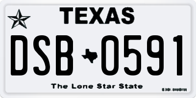 TX license plate DSB0591